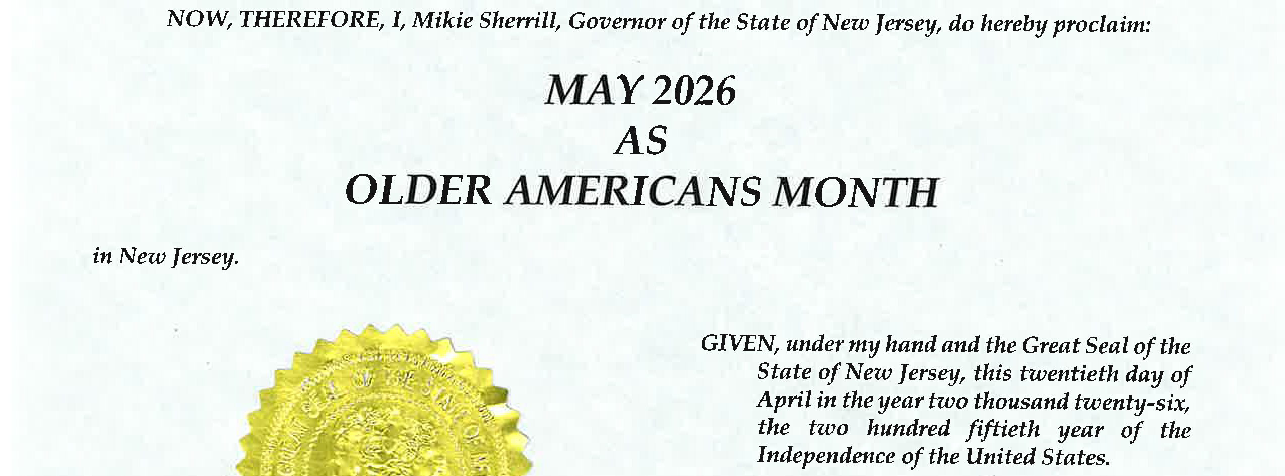Portion of 2026 Older Americans Month proclamation